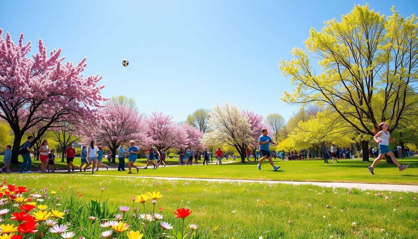 Deportes al aire libre en primavera