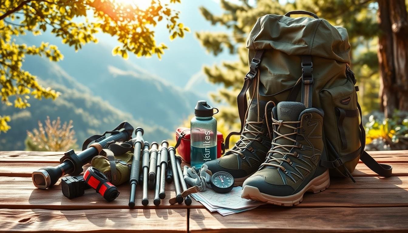 Equipo de senderismo preparado para una caminata