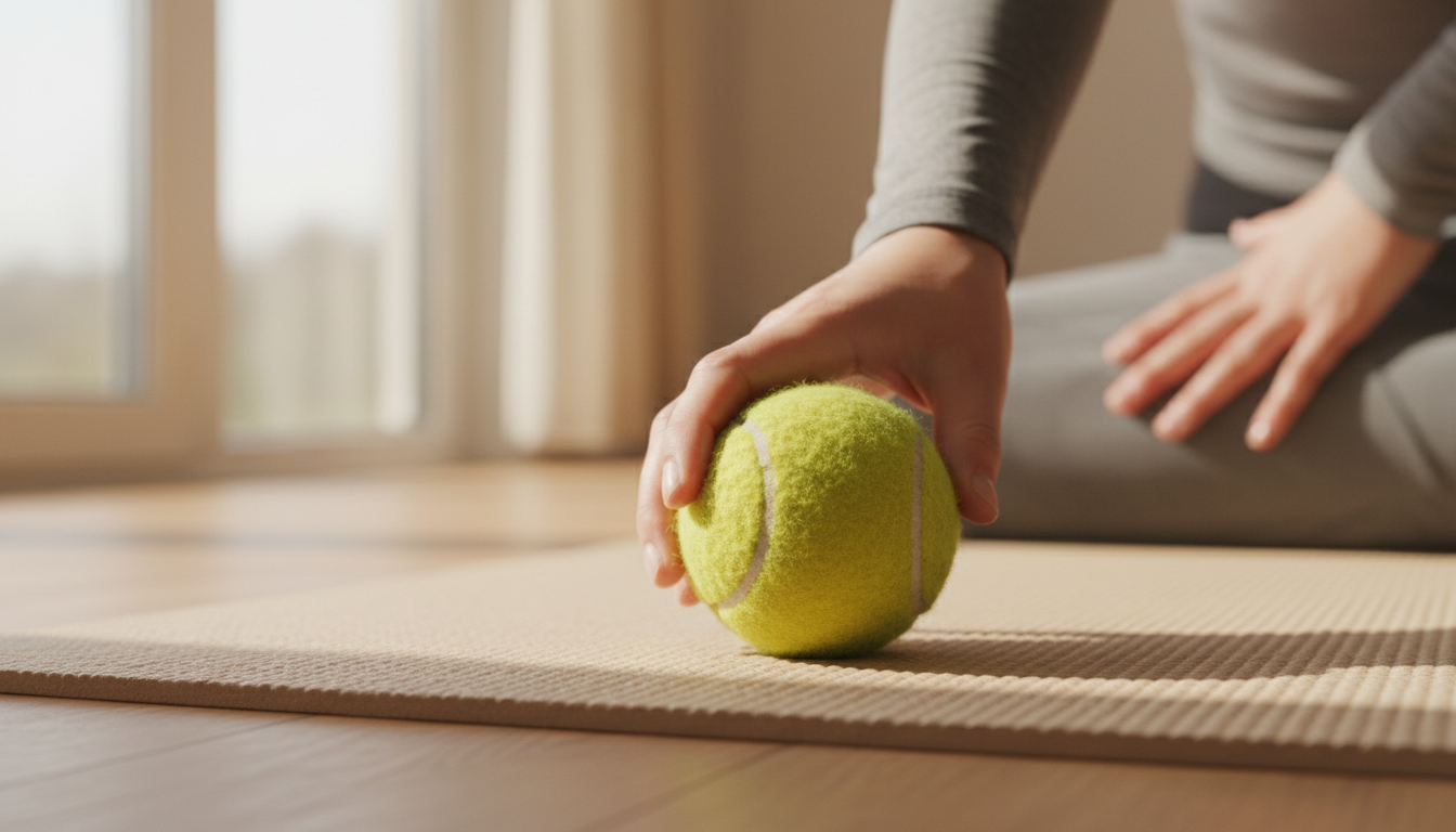 Usa una pelota de tenis para quitar los nudos de tu espalda sin pagar un masajista. 1 Masaje con pelota de tenis