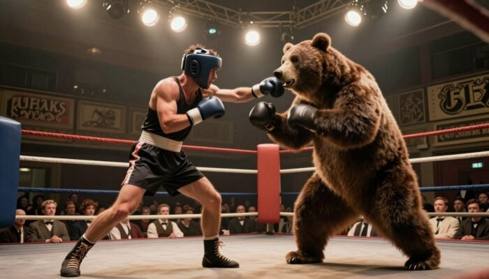 Boxeadores pelean con osos