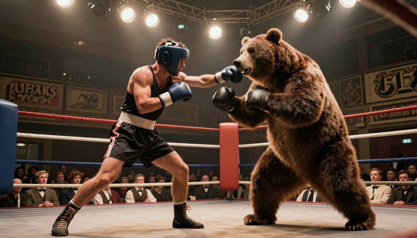 Boxeadores pelean con osos