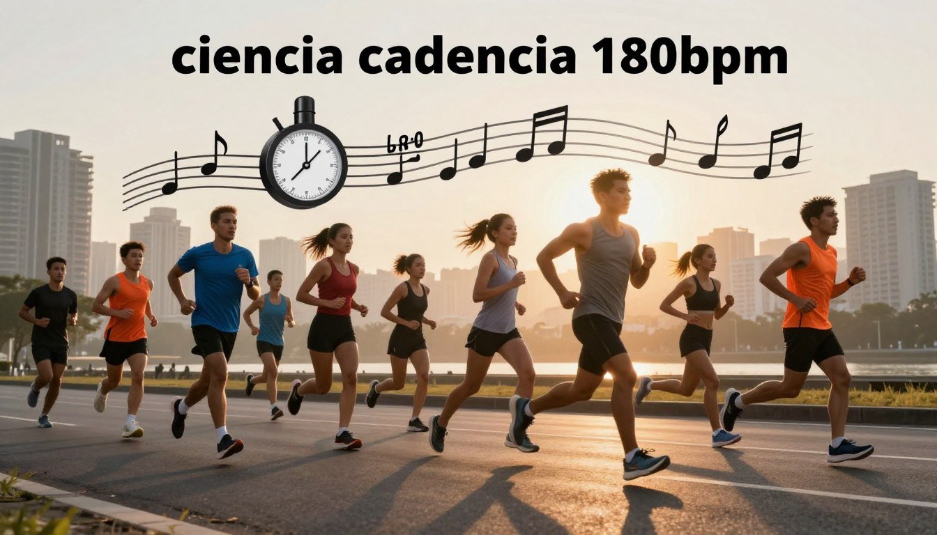 A dynamic and energetic scene illustrating the concept of "ciencia cadencia 180 bpm." In the foreground, a diverse group of runners, clad in professional athletic wear, showcase various running poses, exuding focus and determination. The middle ground features a stylized metronome symbolizing the rhythm of 180 BPM, surrounded by musical notes that visually connect running to the beat of the music. In the background, a vibrant cityscape at dawn with soft, golden sunlight streaming through the buildings, casting an inspiring glow over the runners. The atmosphere is charged with energy and motivation, captured from a low-angle perspective to emphasize the runners’ movement and the rhythm of their strides, evoking a sense of speed and excitement. A dynamic and energetic scene illustrating the concept of "ciencia cadencia 180 bpm." In the foreground, a diverse group of runners, clad in professional athletic wear, showcase various running poses, exuding focus and determination. The middle ground features a stylized metronome symbolizing the rhythm of 180 BPM, surrounded by musical notes that visually connect running to the beat of the music. In the background, a vibrant cityscape at dawn with soft, golden sunlight streaming through the buildings, casting an inspiring glow over the runners. The atmosphere is charged with energy and motivation, captured from a low-angle perspective to emphasize the runners’ movement and the rhythm of their strides, evoking a sense of speed and excitement.