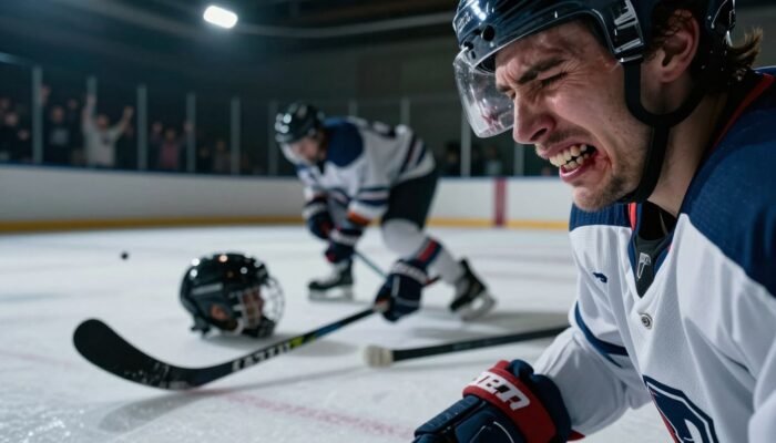 Jugadores de hockey sin dientes