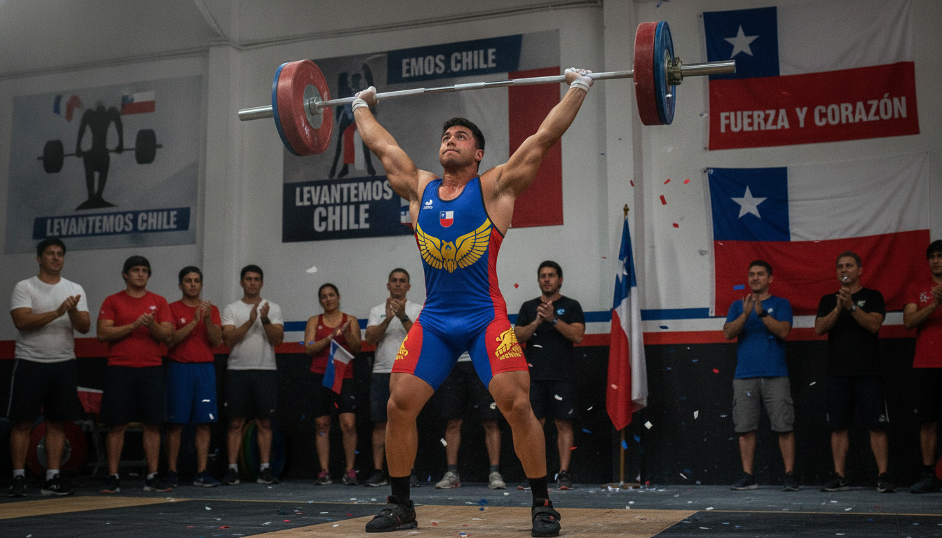 La potencia en el levantamiento de pesas: Récords e hitos en Chile. 1 Arley Méndez pesas