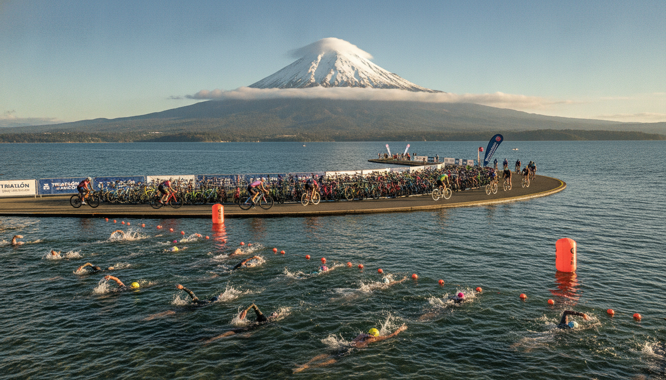 El Triatlón de Pucón: La carrera más linda del mundo a los pies del volcán Villarrica. 1 Triatlón Pucón Hombre de Hierro